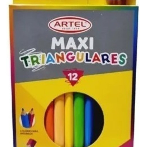 Lápices De Colores Madera Maxi Triángulares Pack 12 Colors