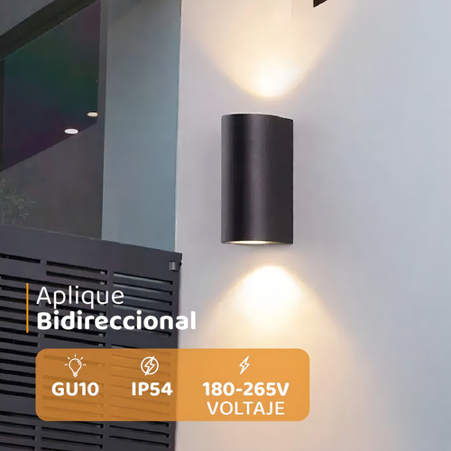 Lâmpada de parede externa curva bidirecional adequada para LED Gu10 Color Alumat