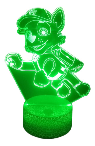 Lampara Mesa Rocky Saltando Paw Patrol Base Agrietada