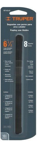 8pz Repuesto Segueta Arco Calador Aca-6x 10221 Truper 10229