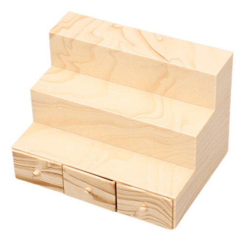 4 Estante De Exhibición De 3 Niveles Para Grano De Madera