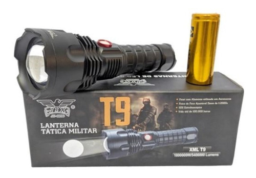 Lanterna Led Tática Militar T9 Usb Com Power Bank Jy-8896