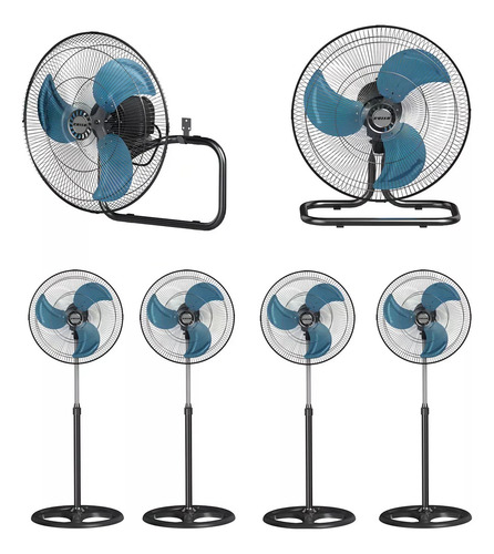 4 Ventiladores 3 En 1 De Piso Pedestal Y Pared 3 Aspas