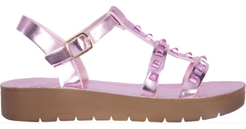 Sandalias Cruzadas Rosa Gold Suela Antiderrapante De Mujer