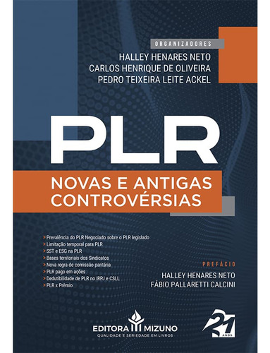 Plr - Novas E Antigas Controvérsias, De Halley Henares Neto; Carlos Henrique De Oliveira; Pedro Teixeira Leite Ackel. Editora Mizuno, Capa Mole Em Alemão, 2023