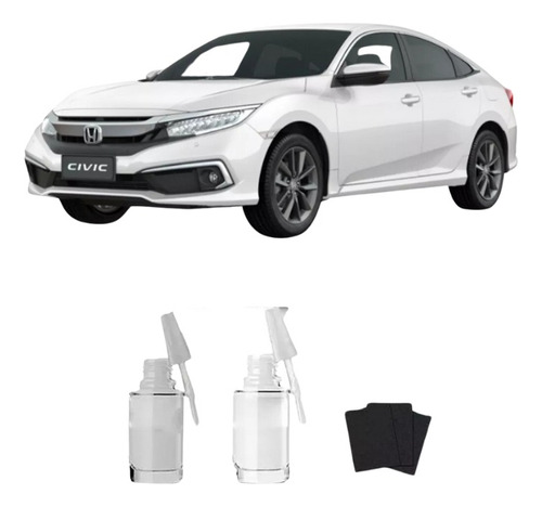 Tinta Tira Risco Automotivo Honda Civic Cor Branco Estelar