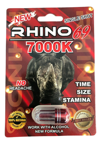 Pastilla Masculina Rhino 69 Natural Potenciador Erect 1caps