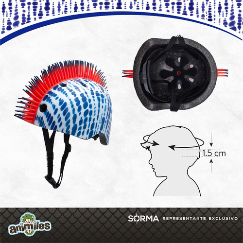 Imagen 4 de 10 de Casco Niños Punk Para Bicicleta Monopatín Rollers Patín
