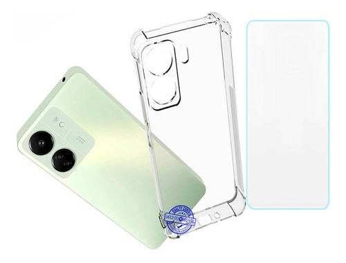 Protector Funda Transparente Para Xiaomi Redmi 13c + Vidrio