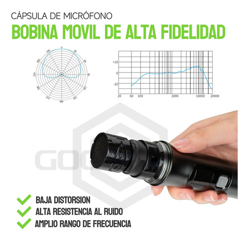Microfonos Gc Gc08q Inalambrico Sistema Solapa Cintillo Mano Color Negro