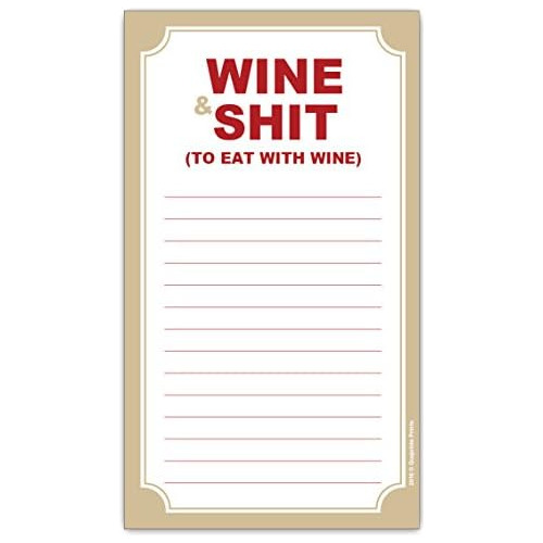 Wine And Shit Funny Magnetic Grocery List - Regalo De V...