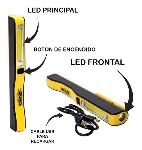 Linterna Led Recargable Portatil Usb Auto Camping Emergencia