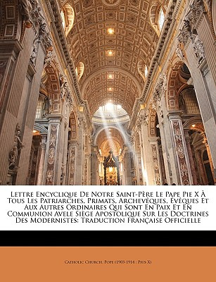 Libro Lettre Encyclique De Notre Saint-pã¨re Le Pape Pie ...