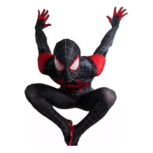 Traje De Spiderman Miles Morales P/cosplay Para Niños, Adult