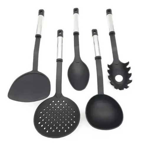 Set Utensilios X5 Mango Acero Inoxidable Teflón