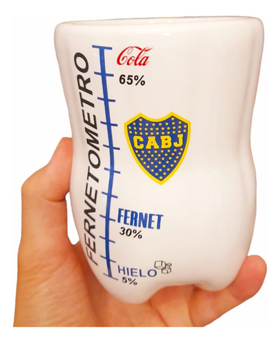 Vaso Fernetero Ceramica Boca Juniors Fernetometro