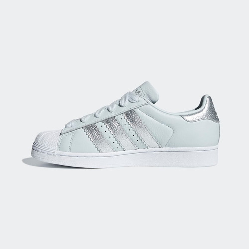 Tenis adidas Superstar Cg6452 Blanco Plateado + Envio Gratis | Mercado Libre