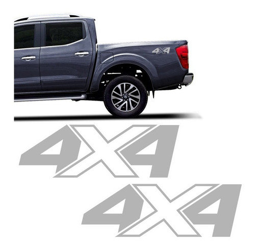 Adesivos Faixas Laterais 4x4 Nissan Frontier Kit Cinza