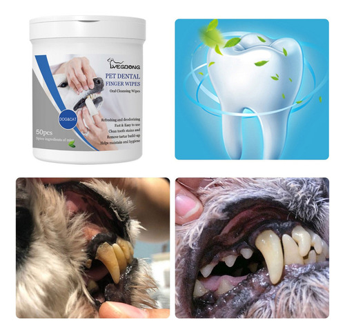 3 Toallitas Húmedas Para Dientes Y Dedos De Mascotas Para Li
