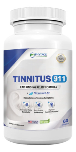 Phytage Labs New Tinnitus 911 Max Alivio Zumbido Oídos 60uni