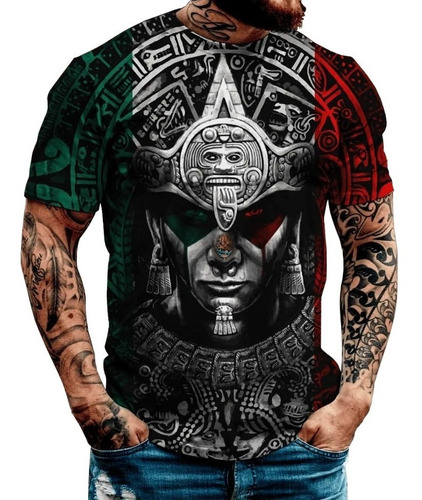 Playeras De Tatuaje De Guerrero Azteca Con Estampado 3d