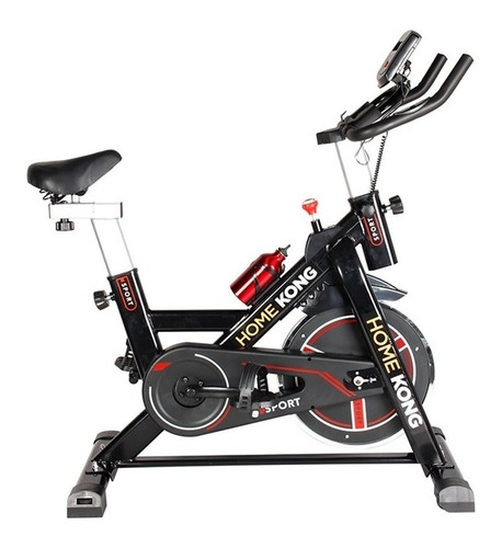 Bicicleta fija Home Kong HK38-03 para spinning color negro y rojo