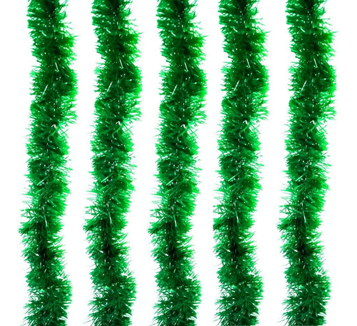 Imagem 3 de 5 de Festão De Natal Verde Opaco 2m X 80cm - Kit 5 Unidades