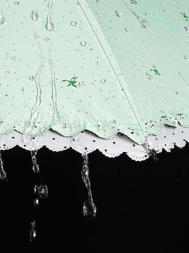 Mini Guarda-chuva De Renda Dobrável De 50 Dobras Com Dupla C