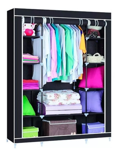 Imagen 2 de 6 de Ropero Desmontable Y Transportable De Tela 150x45x175