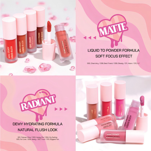 Moira Rubor Líquido Love Steady Liquid Blush Honey Pie
