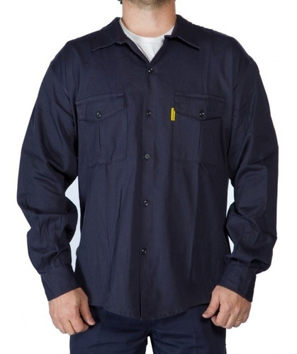 Camisa De Trabajo Pampero Azul-marino Blanco 50al56