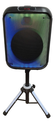 Parlante Party Speaker Ay-1201 Luz Led Con Microfono Karaoke Color Negro 2
