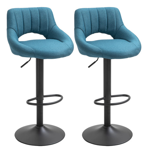 Homcom Juego De 2 Taburetes De Bar Sillas Giratorias De