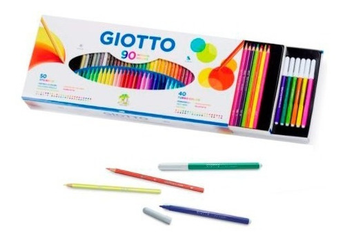 Lápices De Colores X50 + Marcadores X40 Giotto Set Silnovo 
