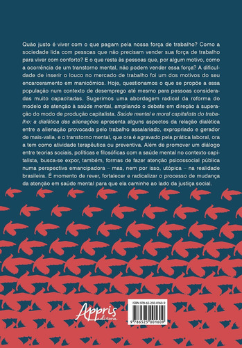 Saúde mental e moral capitalista do trabalho: a dialética das alienações, de Zgiet, Jamila. Editorial Appris Editora e Livraria Eireli - ME, capa mole em português, 2021