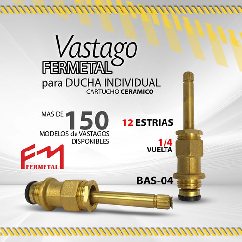 Vastago Fermetal Ceramic P/duch Indi 1/4 12estr Bas04/ 10338