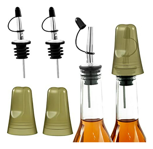 Set Vertedor Y Tapas Para Botellas De Licor
