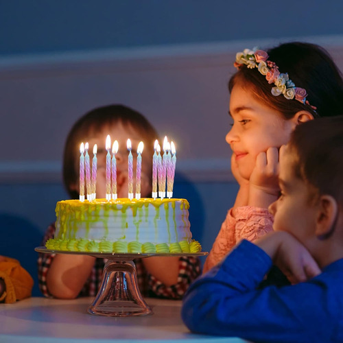Velas De Cumpleaños De 2.7 Pulgadas Con Número Arcoíris Con