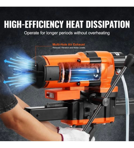 Taladro De Núcleo 0.8 A 11.8 Pul De Diametro 3500w Naranja-negro 60hz