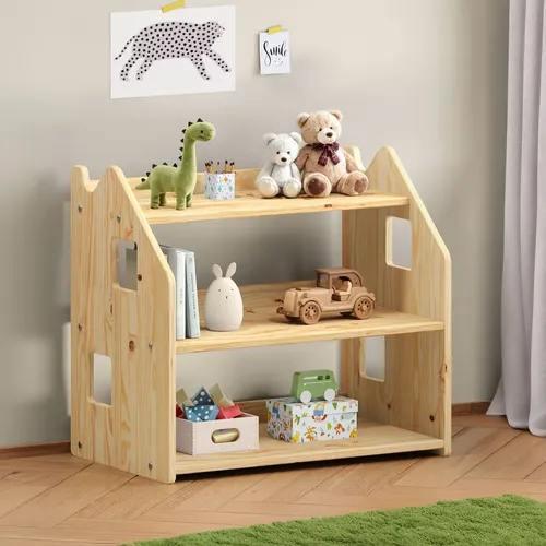 Estante Porta Livros Infantil Brinquedos Yasmin Natural