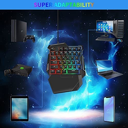 Combo Raton Para Juego 35 Tecla Pubg Cable Mecanico Rgb
