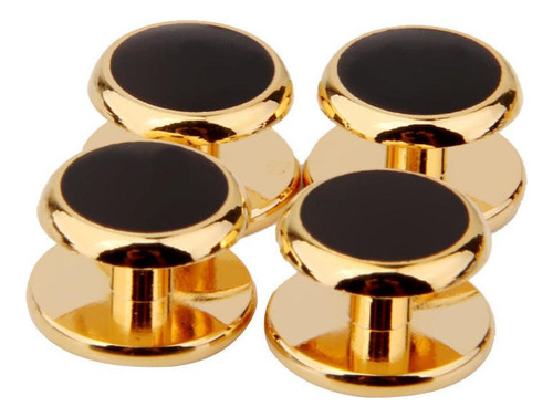 1par Gemelos De Camisa Traje Botón De Collar Color Oro