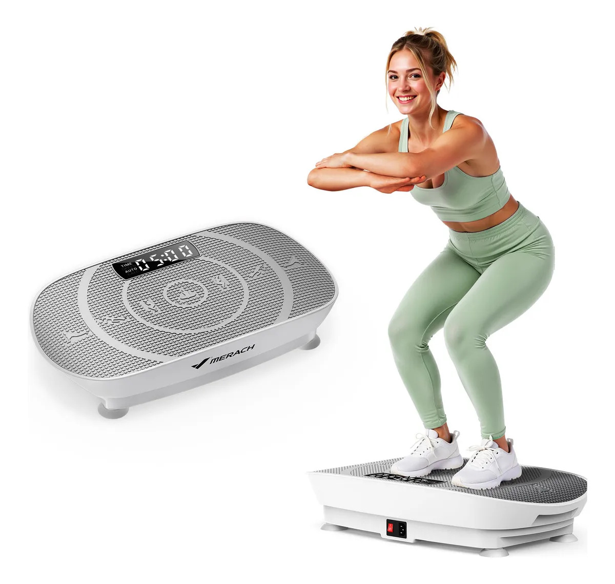 Plataforma Vibratoria Merach CV30 para Drenaje Linfático y Pérdida de Peso, con Pantalla LED