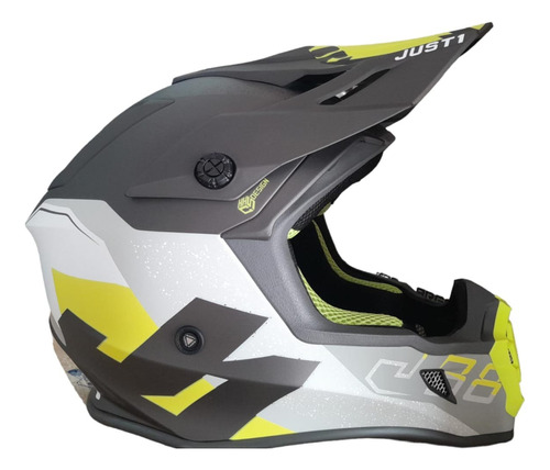 Casco Just 1 J38 Korner Amarillo Fluo / Titanium Mate