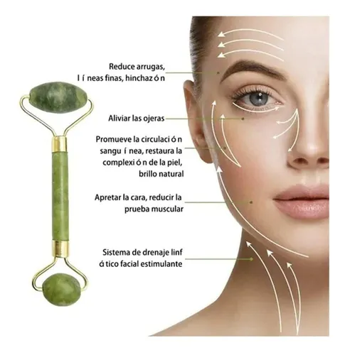 Rodillo Masaje Facial De Jade Roller Antienvejecimiento MercadoLibre