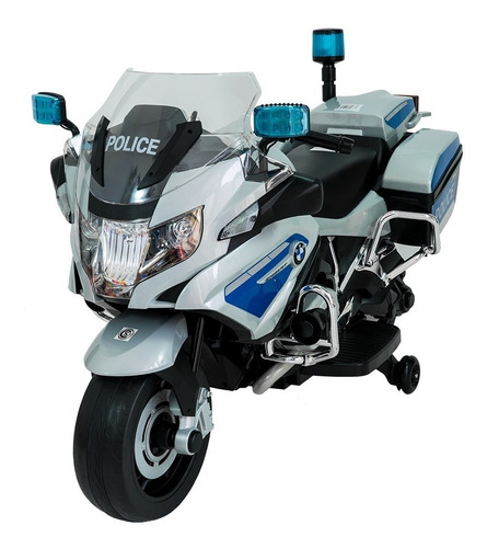 Moto Infantil Para Niños Bmw Policia A Bateria Bebitos 12v Color Gris