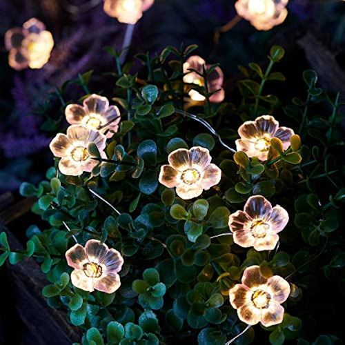 Lights4fun, Inc. 20 Flor De Cerezo Rosada Micro Led Alambre 