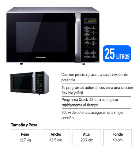 Microondas Panasonic Como Nuevo 25 Lltros (Usado)