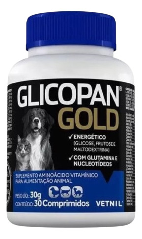 Glicopan Gold Cães E Gatos 30 Comprimidos Vetnil 2 Unidades