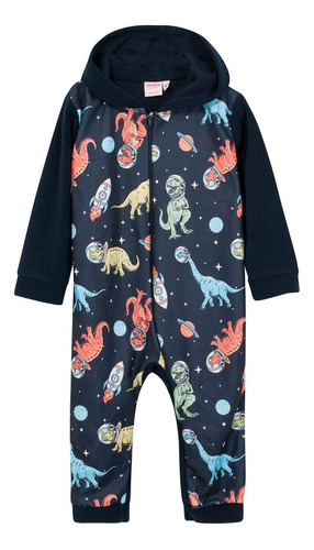 Pijama Niños Dinosaurios Con Capucha Micropolar